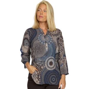 2-Biz, Blouses & Shirts, Dames, Blauw, XL, Blauwe V-hals Blouse Amoa. Au 24 Stijl