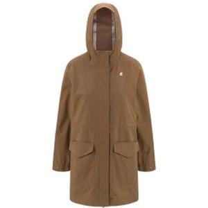 K-Way, Mantels, Dames, Bruin, M, Katoen, Bruine Mirelle Halflange Waterdichte Parka