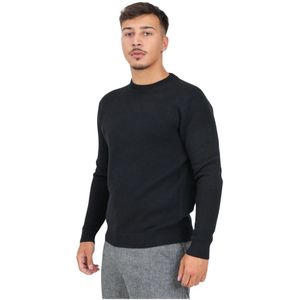 Selected Homme, Truien, Heren, Zwart, M, Katoen, Zwarte Crewneck Sweater