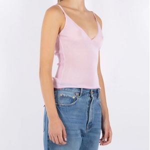 Jacquemus, Tops, Dames, Roze, M, Roze Mouwloze Gebreide Top