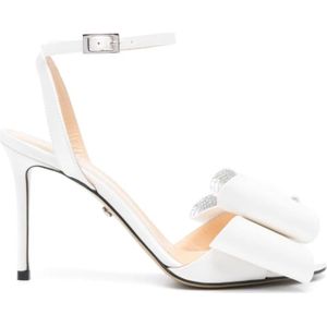 Mach & Mach, Witte satijnen pumps met hak Wit, Dames, Maat:38 EU