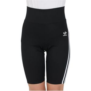 Adidas Originals, Zwarte adicolor Dames Shorts met Contrasterende Banden Zwart, Dames, Maat:XL