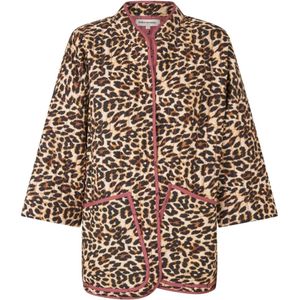 Lollys Laundry, Jassen, Dames, Bruin, 2Xl, Katoen, Leopard Print Oversized Jas