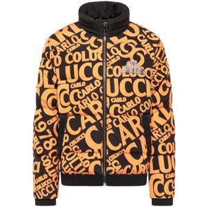 Carlo Colucci, Winterblouson met Logo Prints Corso Oranje, Heren, Maat:2XL