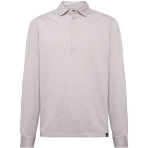 Boggi Milano, Sweatshirts & Hoodies, Heren, Beige, XL, Katoen, B Jersey Polo Shirt Van Katoenen Jersey Regular Fit