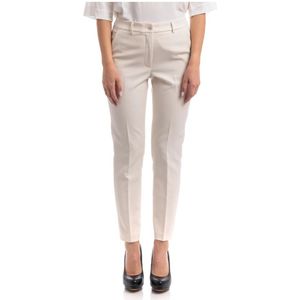 Seventy, Slim Fit Enkellange Broek van Poly Stretch Beige, Dames, Maat:XS