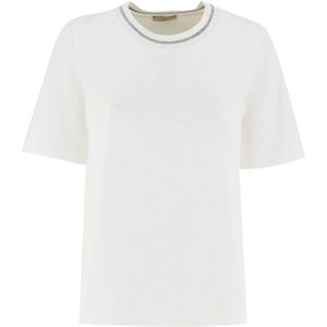 Panicale, Tops, Dames, Wit, S, Katoen, Must-Have T-Shirt van het Seizoen