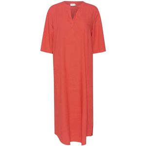 Kaffe, Kleedjes, Dames, Oranje, XS, Kaftan Jurk V-Hals Cayenne