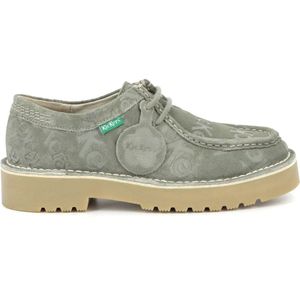 Kickers, Schoenen, Dames, Groen, 39 EU, Leer, Daltrey Low Leren Derby Schoenen