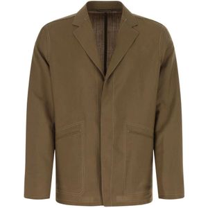 Z Zegna, Bruine wollen blend blazer voor de moderne man Bruin, Heren, Maat:L