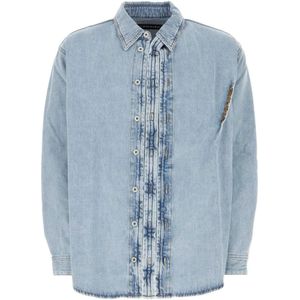 Y/Project, Klassieke Denim Overhemd Blauw, Heren, Maat:M