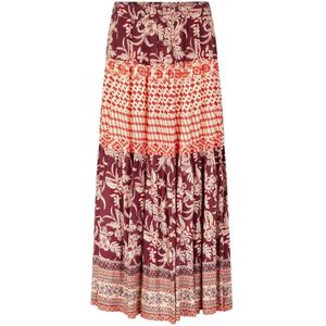 Lollys Laundry, Rokken, Dames, Veelkleurig, XL, Rode Sunset LL Maxi Rok