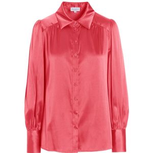 Dea Kudibal, Blouses & Shirts, Dames, Roze, M, Zijden Shirt met Volumineuze Mouwen