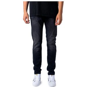 Jack & Jones, Jeans, Heren, Zwart, W34 L32, Katoen, Zwarte Rits Knoop Heren Jeans