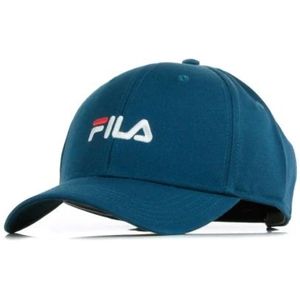 Fila, Gebogen Klep Pet Linear Logo Blauw, Heren, Maat:ONE Size