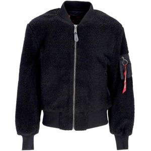 Alpha Industries, Jassen, Heren, Zwart, S, Polyester, Sherpa Teddy Zwart Jack Mannen