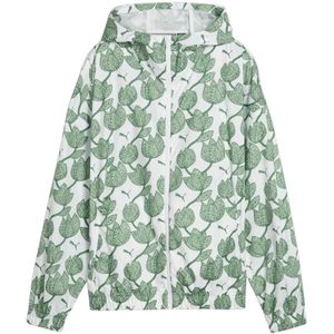 Puma, Blossom Print Windbreaker Jas Groen, Dames, Maat:S