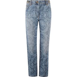 Versace, Jeans, Dames, Blauw, W27, Denim, Barok Serie Denim Jeans