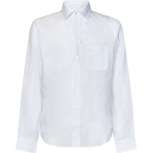 Sease, Witte Linnen Knoop-Down Overhemd Wit, Heren, Maat:XL