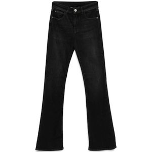 Emporio Armani, Jeans, Dames, Zwart, W27, Denim, Zwarte Flared Denim Jeans