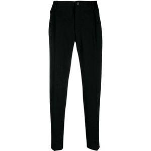 Dolce & Gabbana, Broeken, Heren, Zwart, S, Wol, Op maat gemaakte Nero Wollen Broek