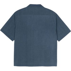 Givenchy, Overhemden, Heren, Blauw, M, Katoen, Blauwe Chambray Camp Kraag Shirt