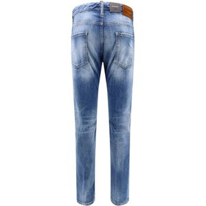 Dsquared2, Jeans, Heren, Blauw, S, Katoen, Blauwe Jeans Gewassen Effect Italië