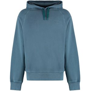 PS By Paul Smith, Sweatshirts & Hoodies, Heren, Blauw, L, Katoen, Katoenen Hoodie Geribbelde Randen