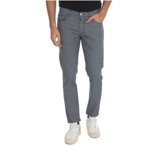 Harmont & Blaine, Slim-Fit Gestructureerde 5-Pocket Broek Blauw, Heren, Maat:L