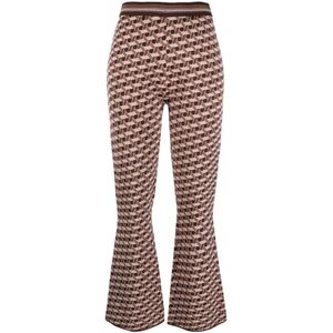 Diane Von Furstenberg, Geometrische Jacquard Wijde Broek Bruin, Dames, Maat:S