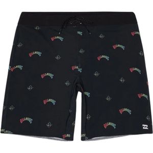 Billabong, Logo Patroon Boardshorts Zwart, Heren, Maat:W30