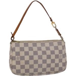 Louis Vuitton Vintage, Pre-owned, Dames, Wit, ONE Size, Pre-owned Canvas clutches