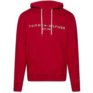 Tommy Hilfiger, Sweatshirts & Hoodies, Heren, Rood, S, Royal Berry Logo Hoody