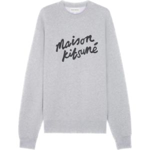 Maison Kitsuné, Sweatshirts & Hoodies, Heren, Grijs, M, Katoen, Lange mouw katoenen sweatshirt