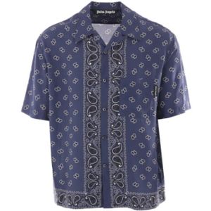 Palm Angels, Blouses Shirts Blauw, Heren, Maat:M