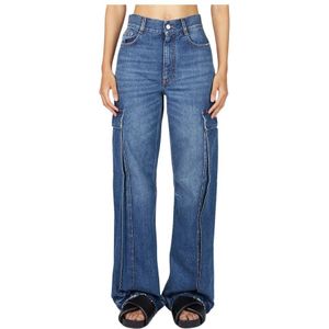 Stella McCartney, Jeans, Dames, Blauw, W29, Denim, Denim Cargo Zak Jeans