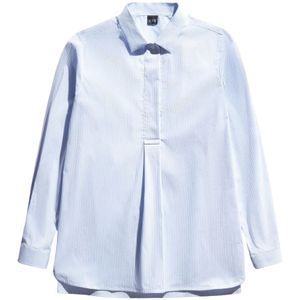 Fay, Blouses & Shirts, Dames, Blauw, M, Katoen, Stretch Overhemd