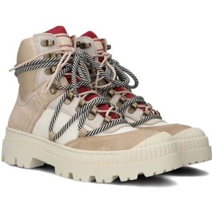 Scotch & Soda, Schoenen, Dames, Beige, 38 EU, Leer, Beige Hiking-Geïnspireerde Mid Enkellaarzen