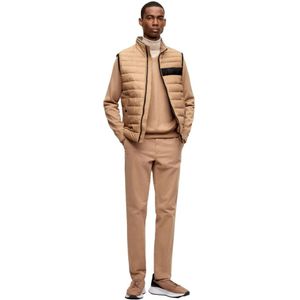 Hugo Boss, Broeken, Heren, Beige, XS, Katoen, Slim Fit Gabardine Katoenen Chino's Beige