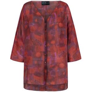 Cortana, Indira Print Oversized Top Rood, Dames, Maat:M