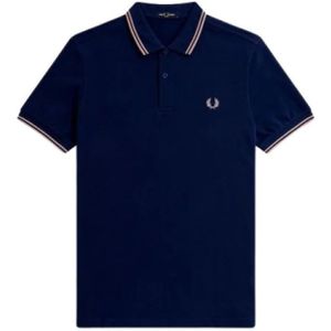 Fred Perry, Tops, Heren, Blauw, L, Katoen, Slim Fit Twin Tipped Polo in Blauw Roze
