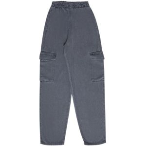 The New Society, Jeans, Dames, Grijs, XS, Denim, Gewassen Grijze Denim Cargo Broek