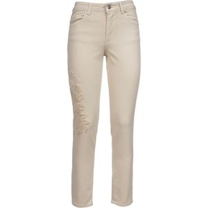 Ermanno Scervino, Geborduurde Jeans Model 5 Zakken Beige, Dames, Maat:S