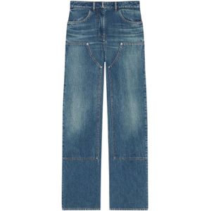 Givenchy, Blauwe Jeans met Ritssluiting en Zakken Blauw, Dames, Maat:W27