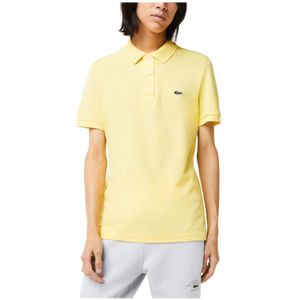 Lacoste, Tops, Heren, Geel, 2Xl, Katoen, Gele Slim Fit Polo Shirt