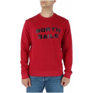 North Sails, Rode Sweatshirt met Lange Mouwen Rood, Heren, Maat:S