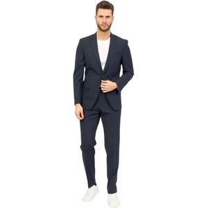 Hugo Boss, Pakken, Heren, Blauw, XL, Tweed, Moderne Blauw Tweedelig Pak