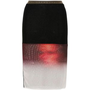 Ottolinger, Rode Mesh Design Rok met Gezichtsprint Rood, Dames, Maat:S