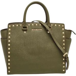 Michael Kors Pre-owned, Pre-owned, Dames, Groen, ONE Size, Pre-owned Leather totes