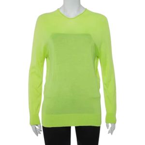 Balenciaga Vintage, Pre-owned, Dames, Groen, S, Tweed, Pre-owned Cashmere tops